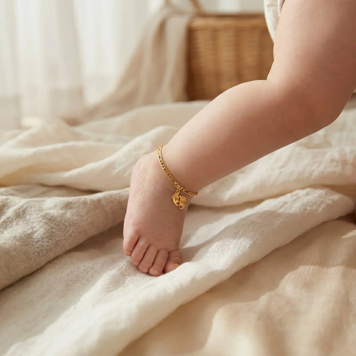 Tiny Steps: Personalized Baby Feet Anklet