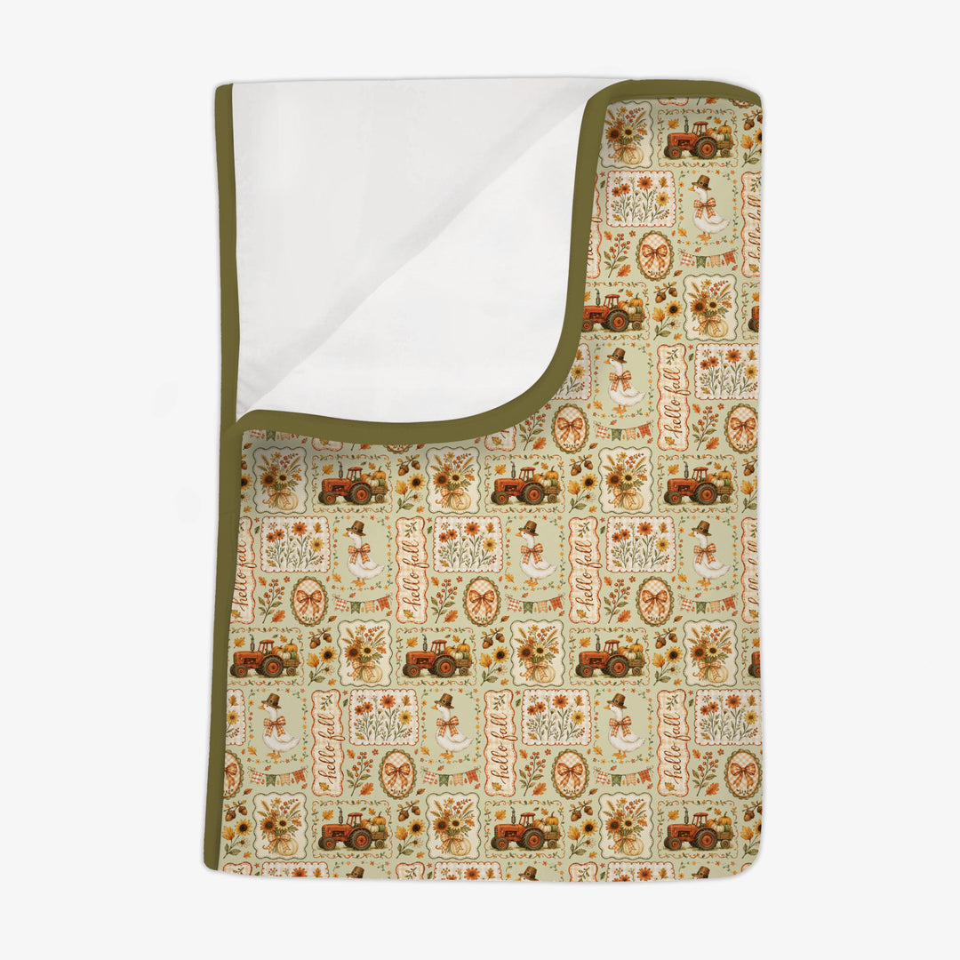 Farmhouse Fall Goose Family Matching Bamboo Blanket