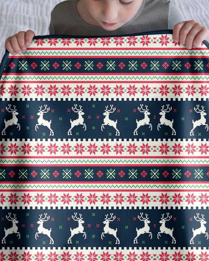 Classic Fair Isle Winter Bamboo Blanket