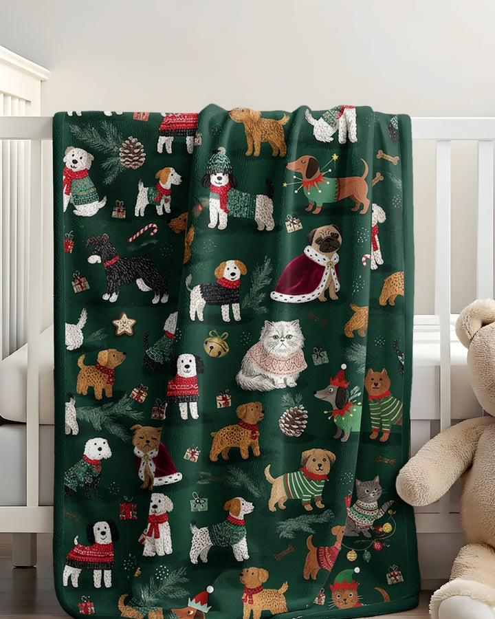 Winter Wonderland Bow Wow Bamboo Blanket
