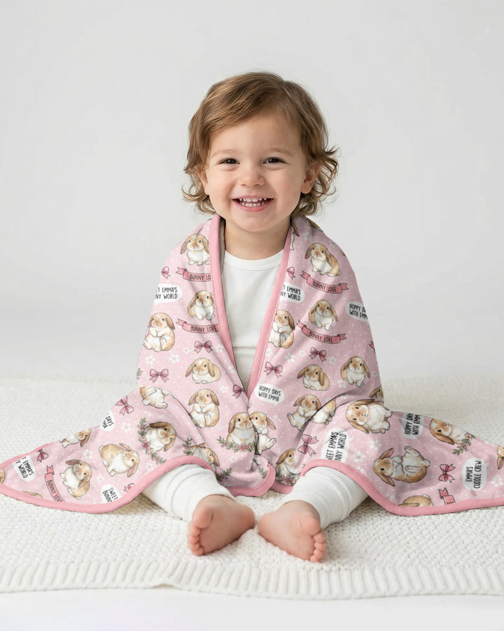 Sweet Bunny Worlds Bamboo Blanket