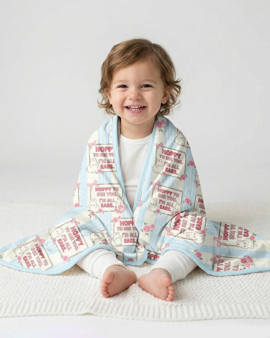 Hoppy To See You Bamboo Blanket
