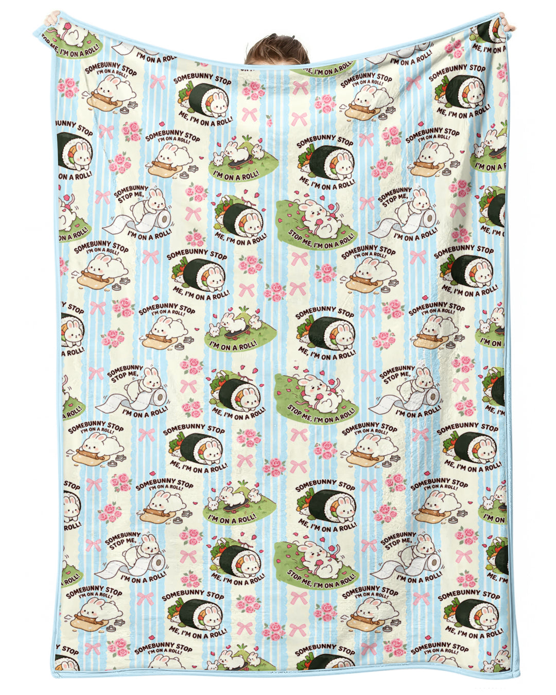 Bunny On A Roll Bamboo Blanket