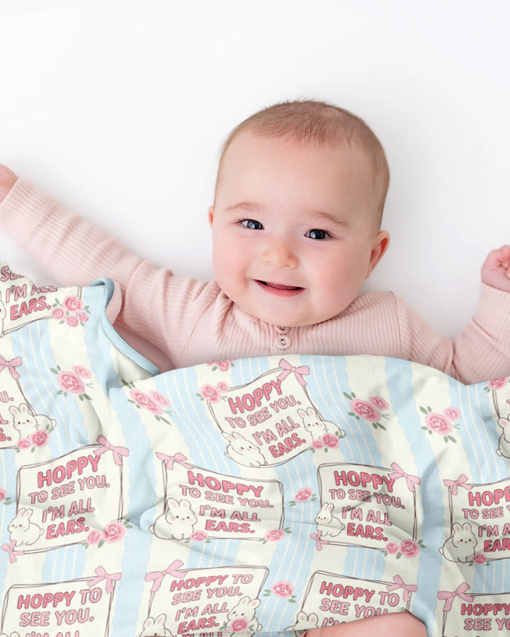 Hoppy To See You Bamboo Blanket