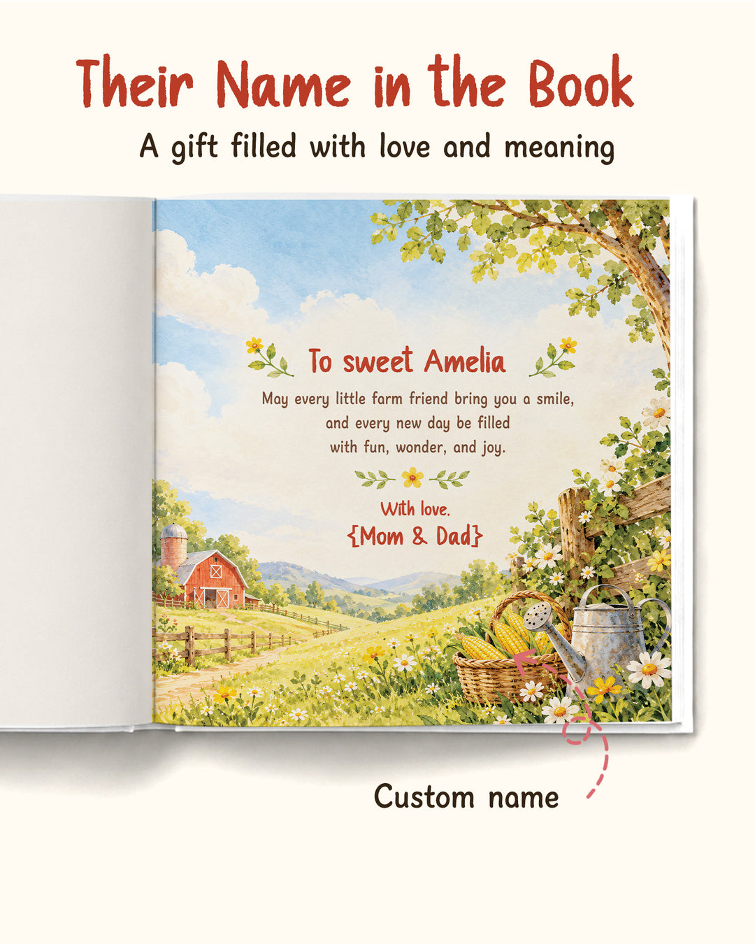 Personalized Children's Storybook About Farm Animals | Custom Name Bedtime Barnyard Story for Boy or Girl