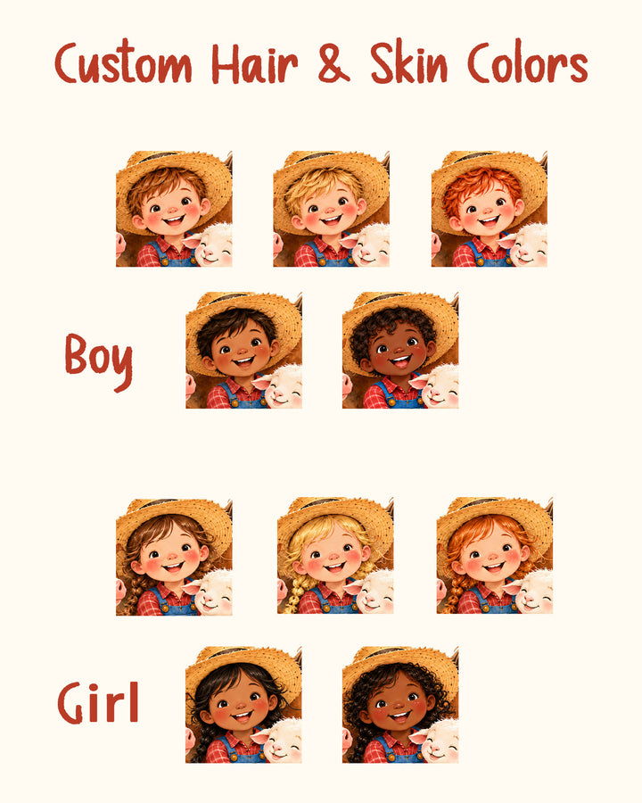 Personalized Children's Storybook About Farm Animals | Custom Name Bedtime Barnyard Story for Boy or Girl