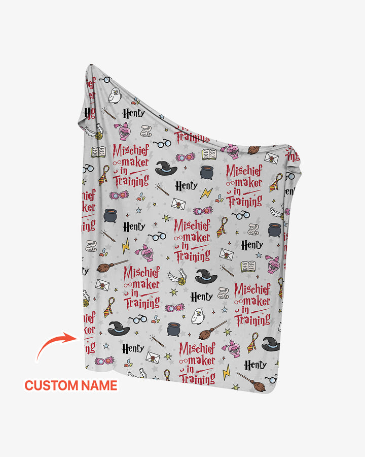 Custom Name Mischief Maker In Training swaddle blanket