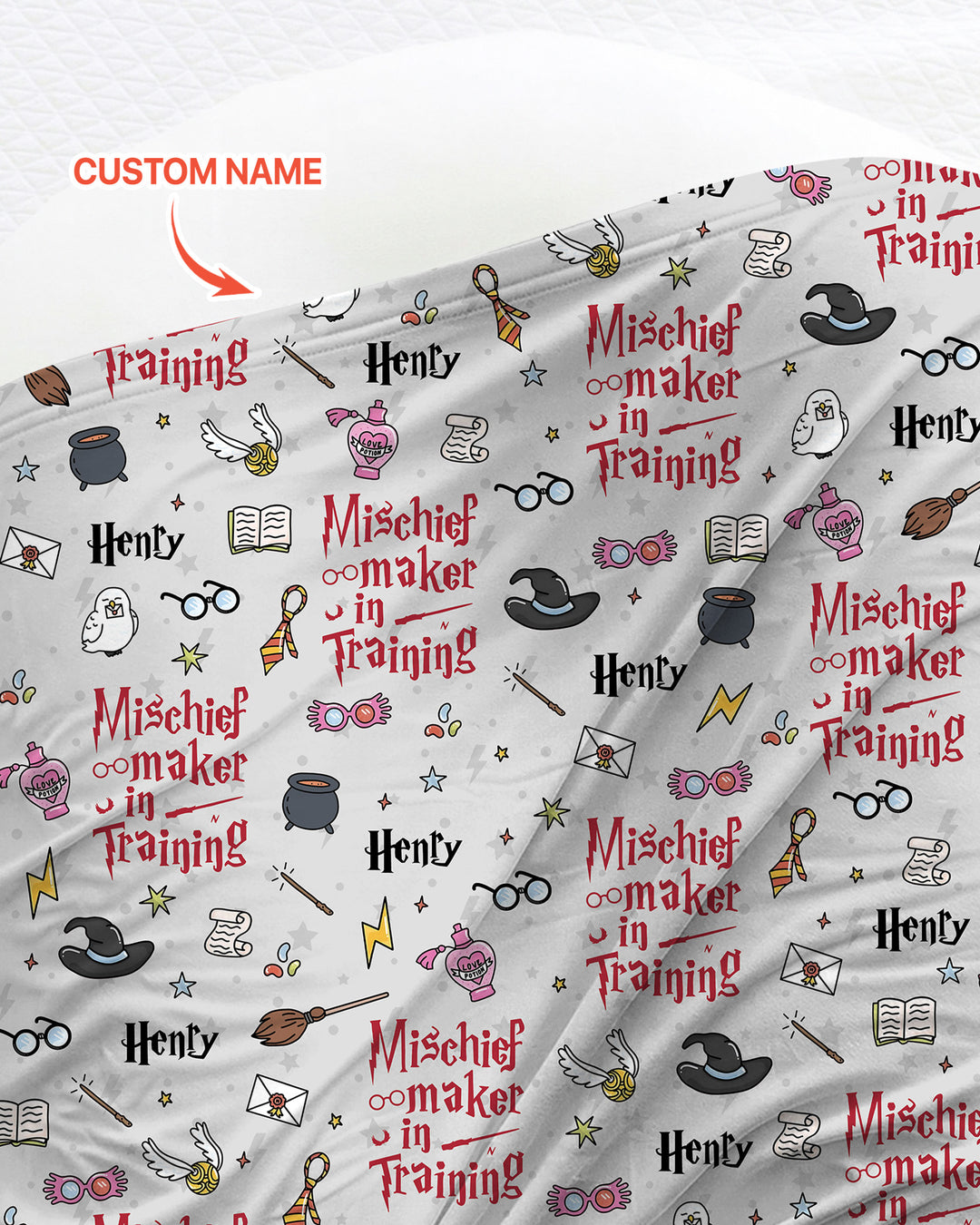 Custom Name Mischief Maker In Training swaddle blanket