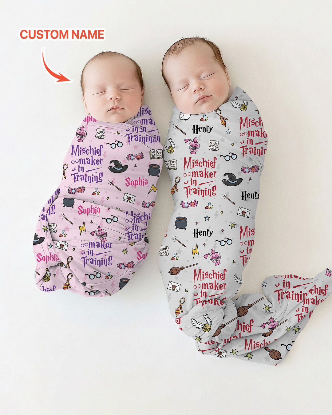 Custom Name Mischief Maker In Training swaddle blanket