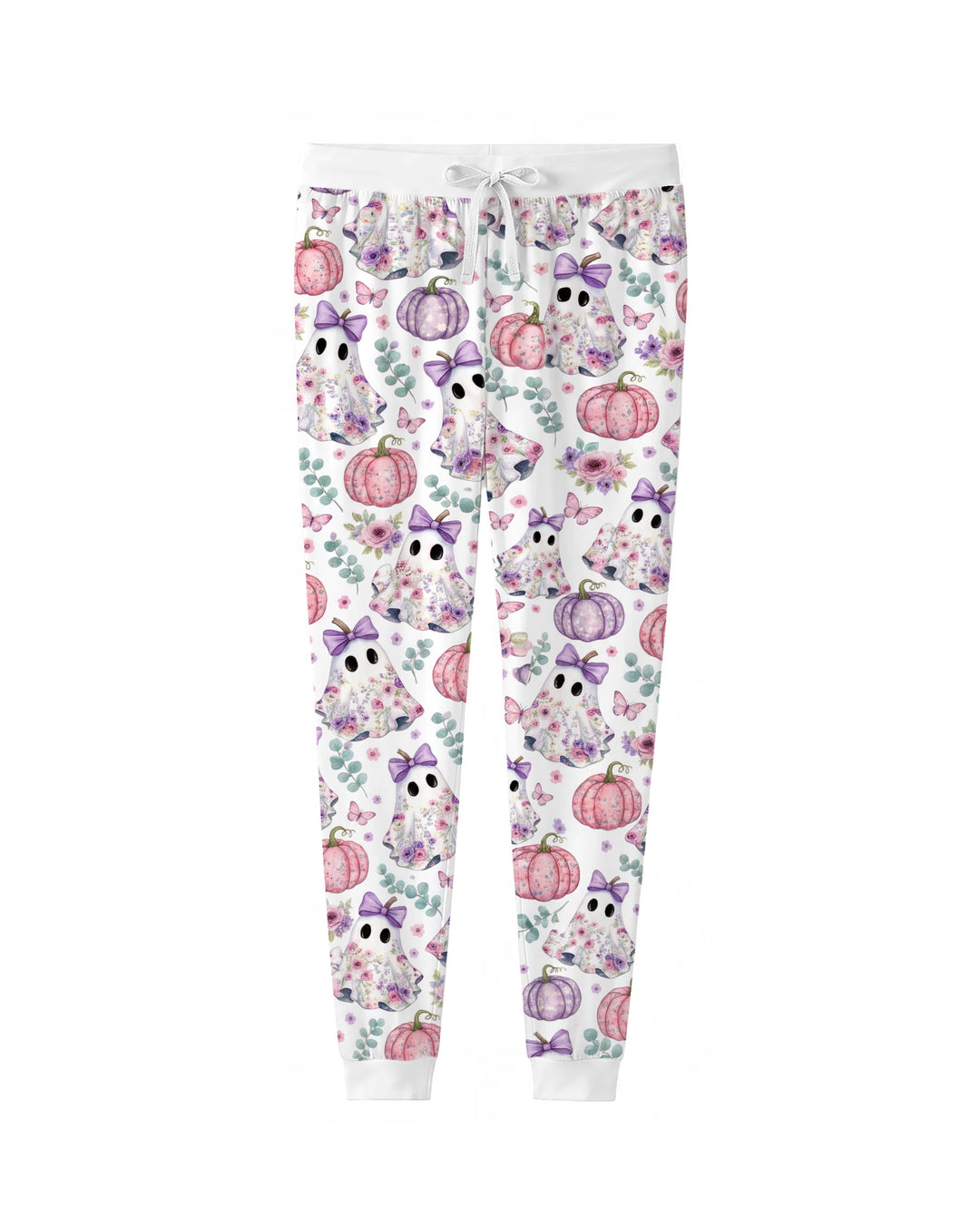 Floral Ghost & Pumpkin Garden Bamboo Women Pajama Set