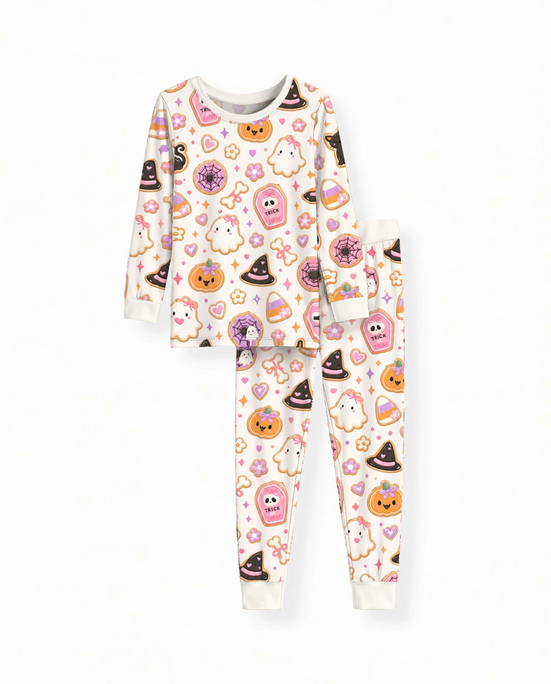 Cute Halloween Cookie Party Bamboo Two Piece Long Sleeve Pajama Set