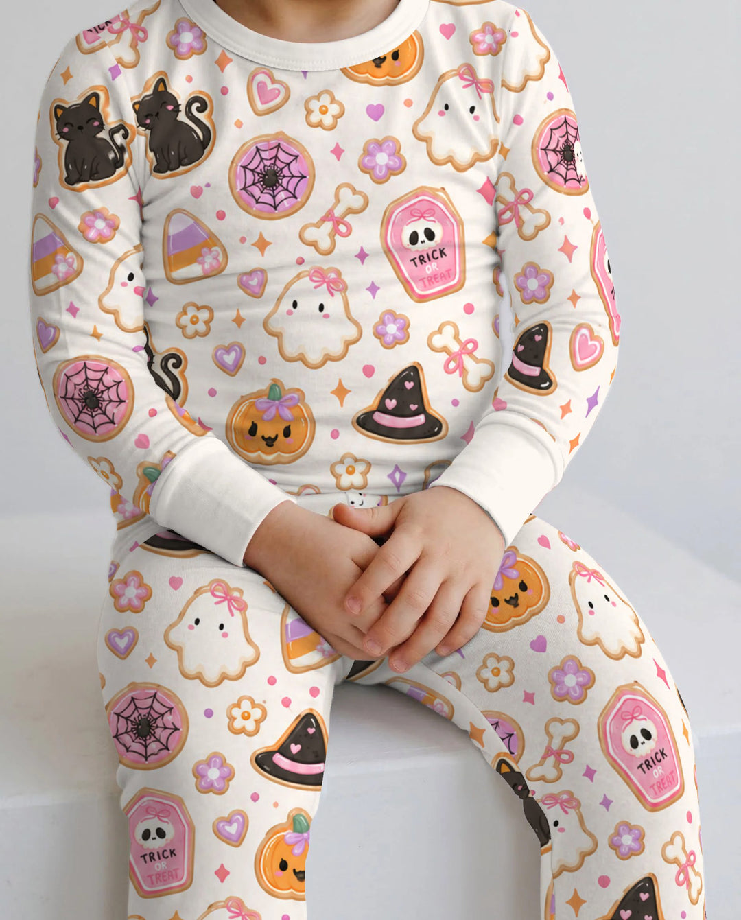 Cute Halloween Cookie Party Bamboo Two Piece Long Sleeve Pajama Set