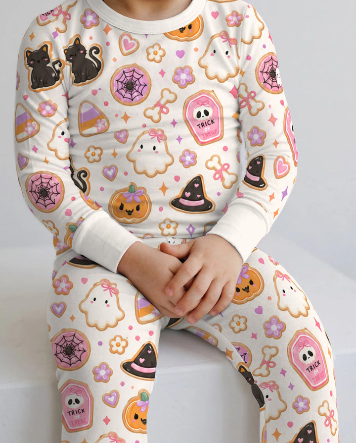 Cute Halloween Cookie Party Bamboo Two Piece Long Sleeve Pajama Set