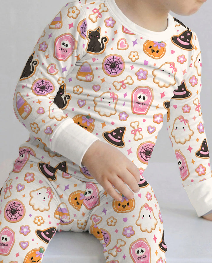 Cute Halloween Cookie Party Bamboo Two Piece Long Sleeve Pajama Set