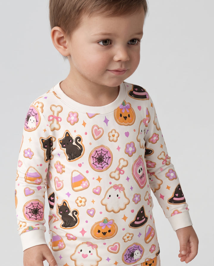 Cute Halloween Cookie Party Bamboo Two Piece Long Sleeve Pajama Set