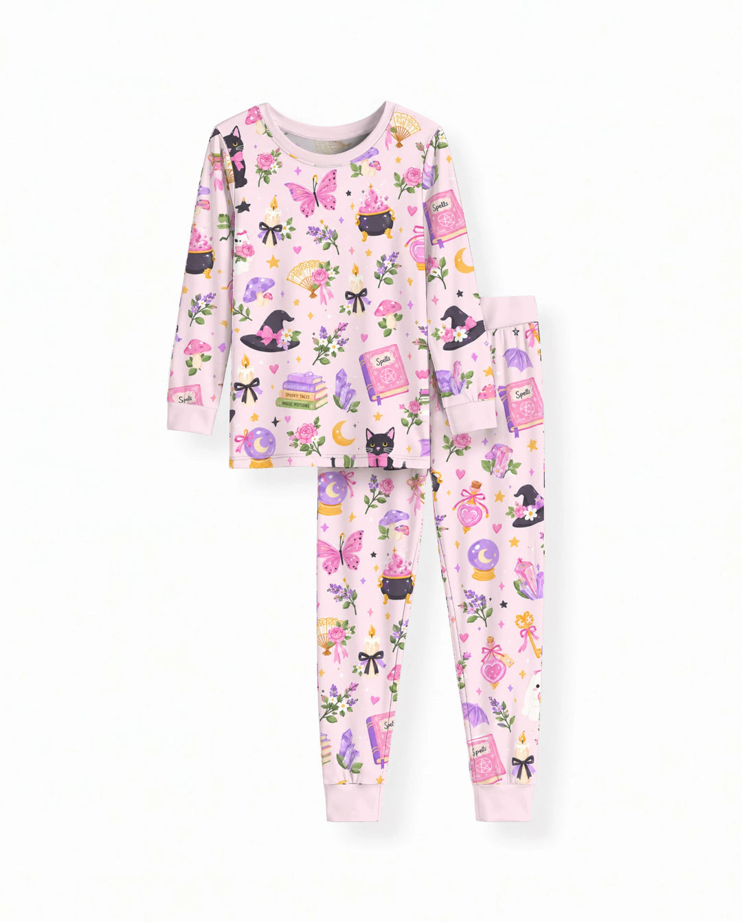 Floral Witchcraft Magic Garden Bamboo Two Piece Long Sleeve Pajama Set
