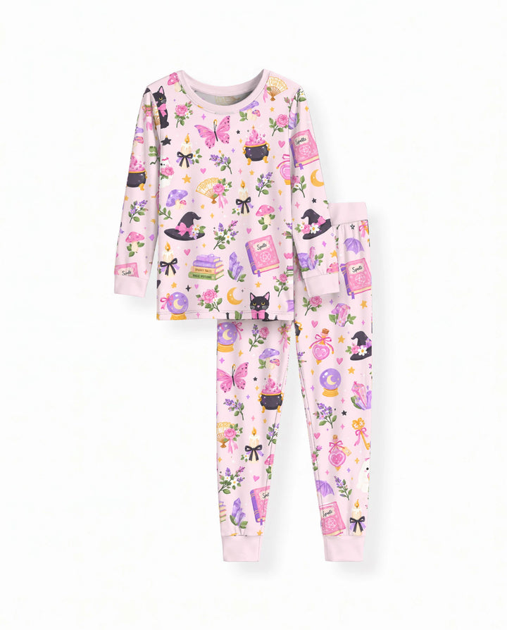 Floral Witchcraft Magic Garden Bamboo Two Piece Long Sleeve Pajama Set