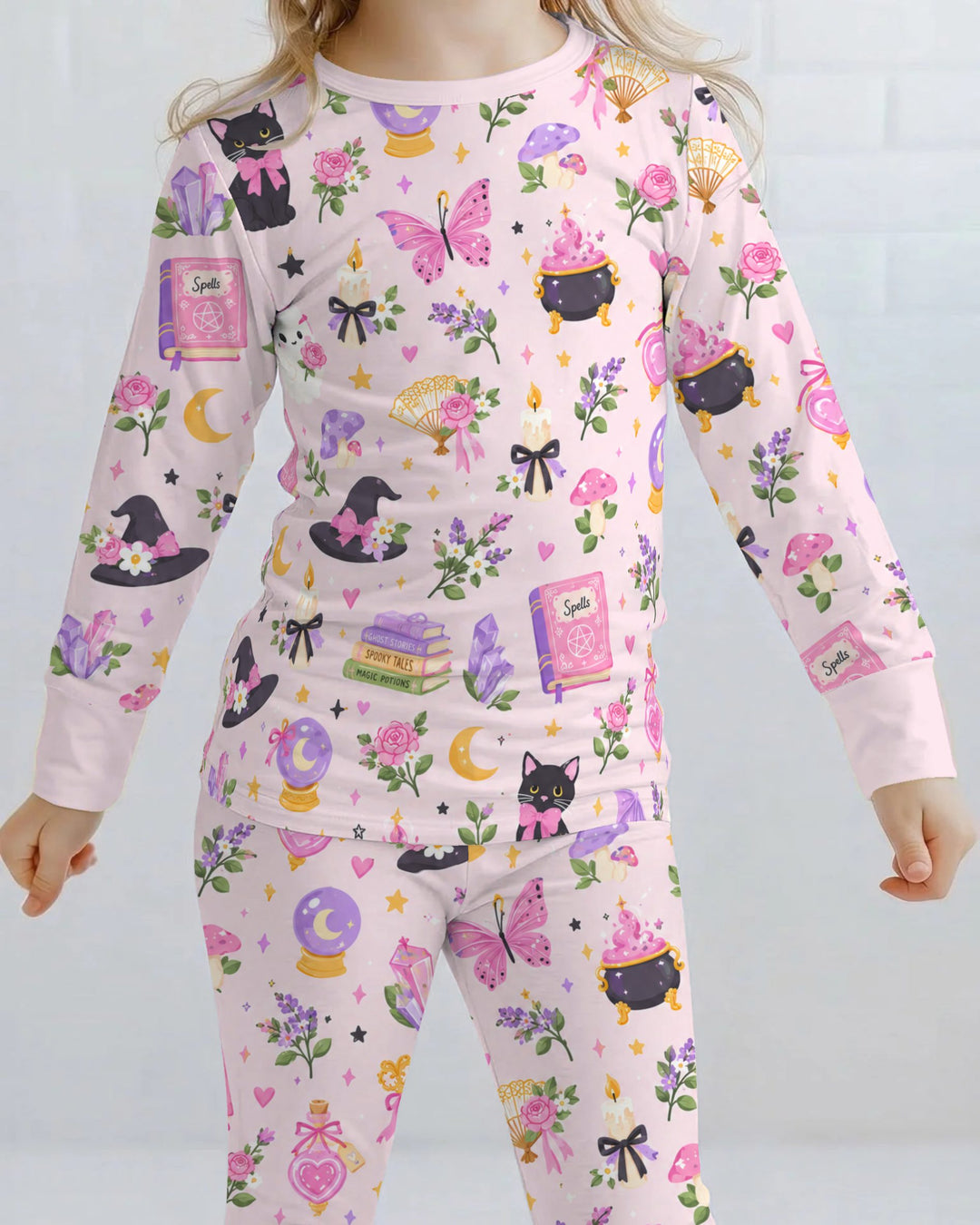 Floral Witchcraft Magic Garden Bamboo Two Piece Long Sleeve Pajama Set