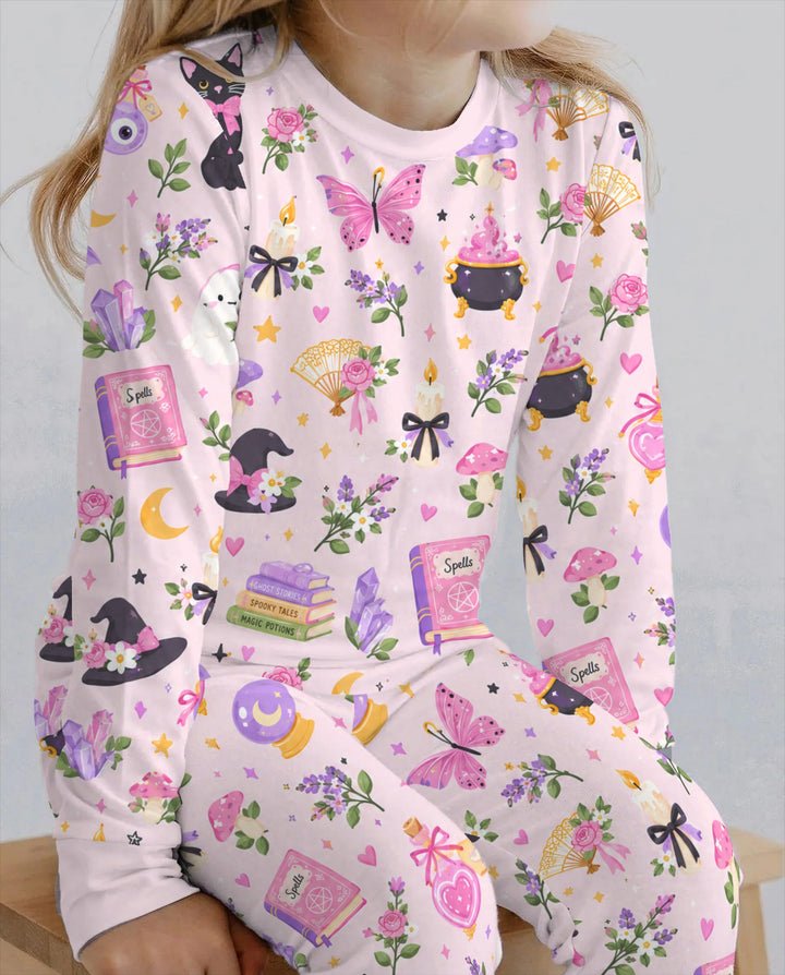 Floral Witchcraft Magic Garden Bamboo Two Piece Long Sleeve Pajama Set