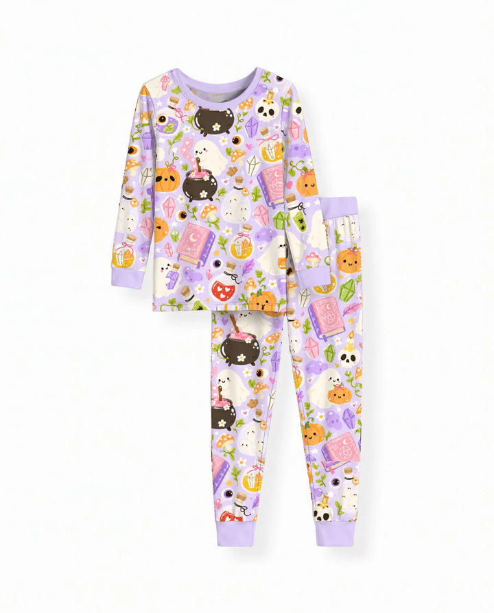 Ghost Potion Magic Garden Bamboo Two Piece Long Sleeve Pajama Set