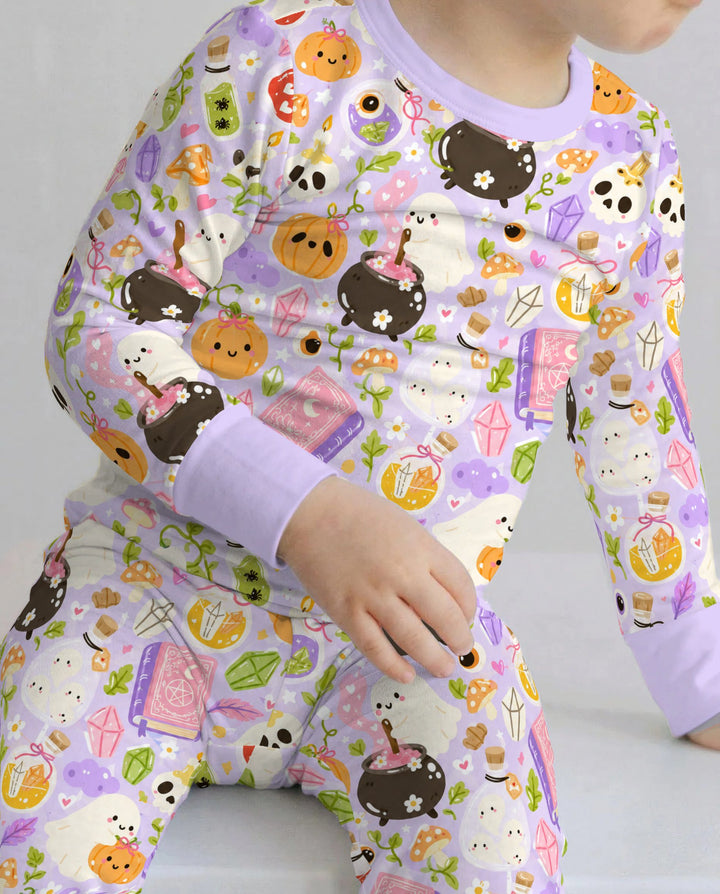 Ghost Potion Magic Garden Bamboo Two Piece Long Sleeve Pajama Set