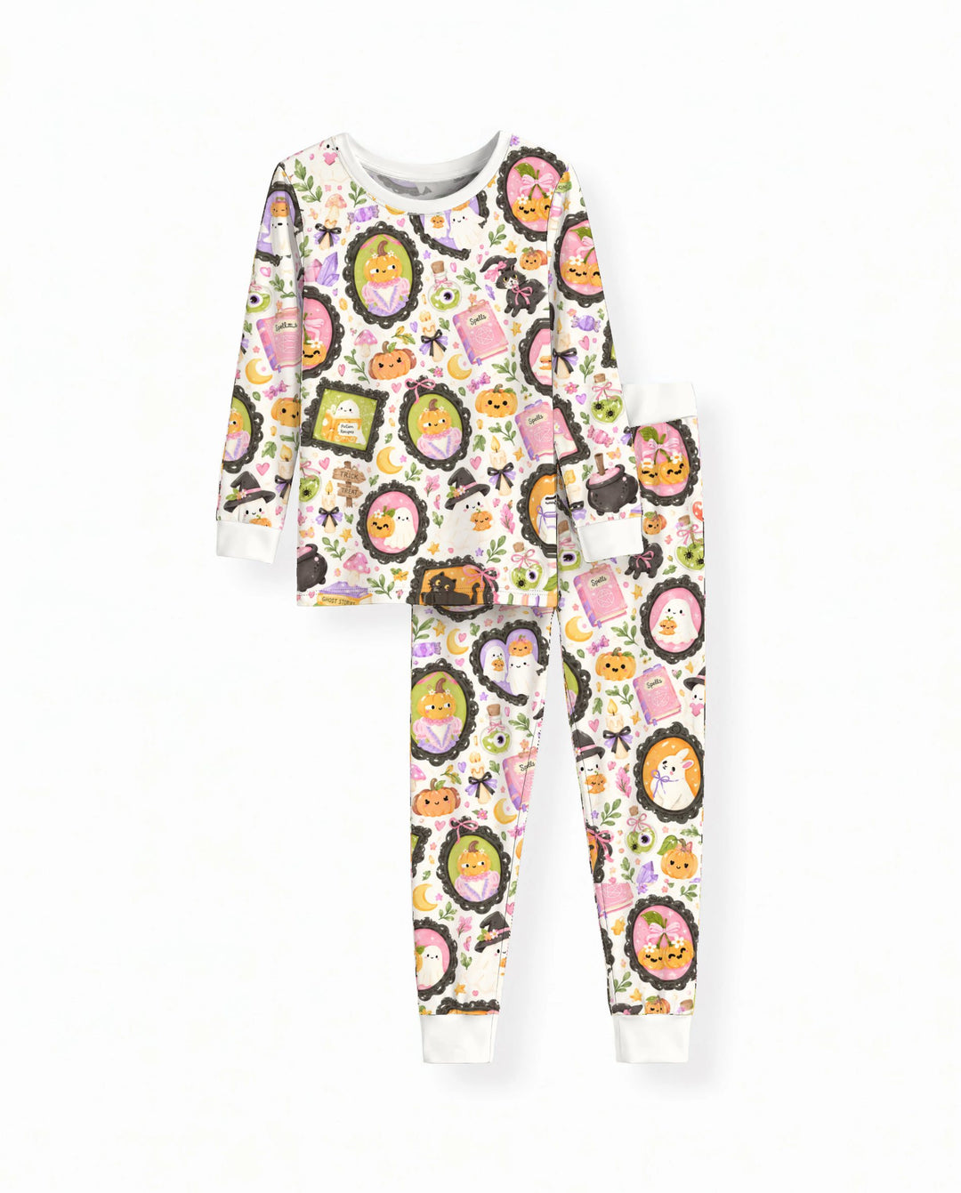 Vintage Halloween Portrait Gallery Bamboo Two Piece Long Sleeve Pajama Set