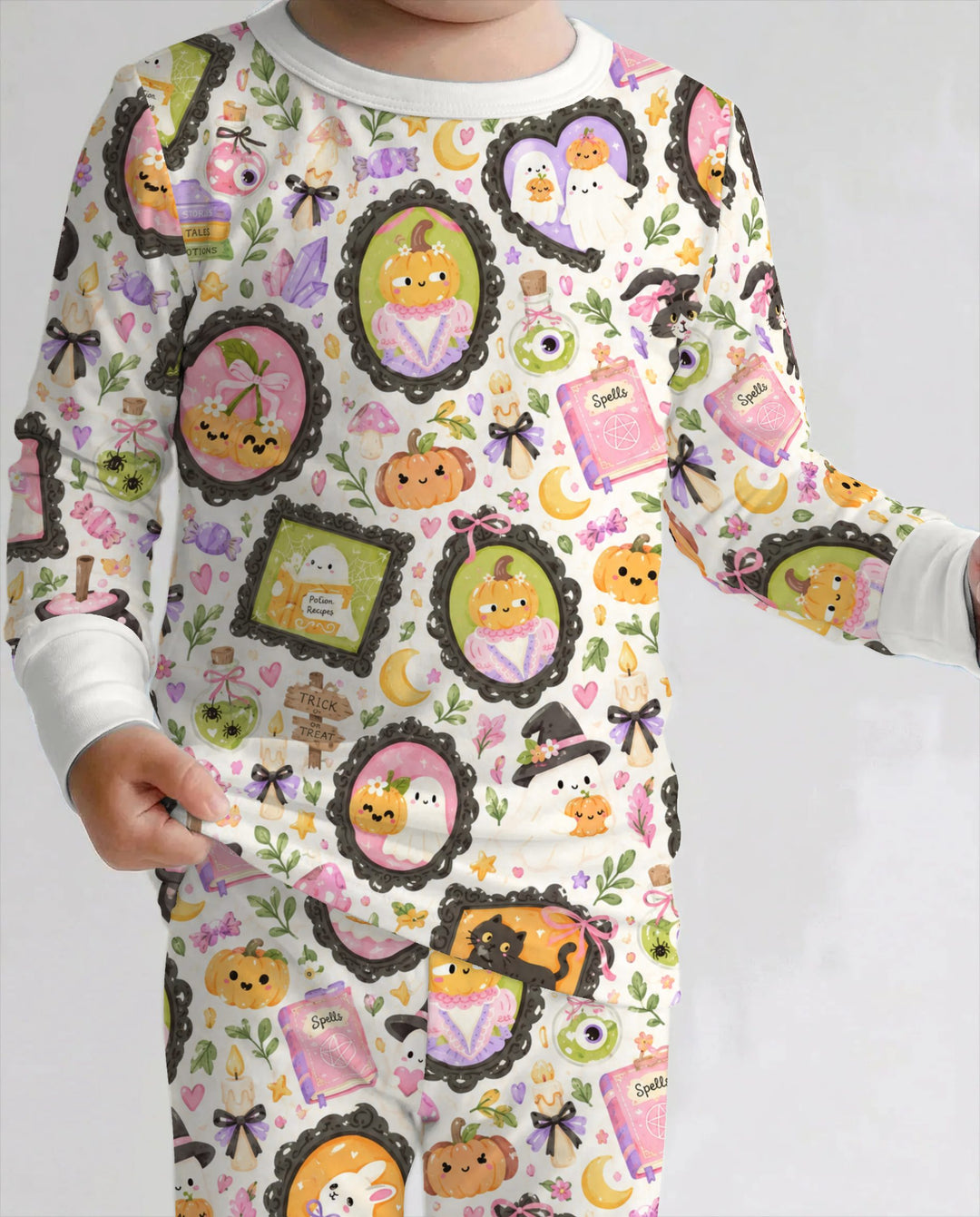Vintage Halloween Portrait Gallery Bamboo Two Piece Long Sleeve Pajama Set