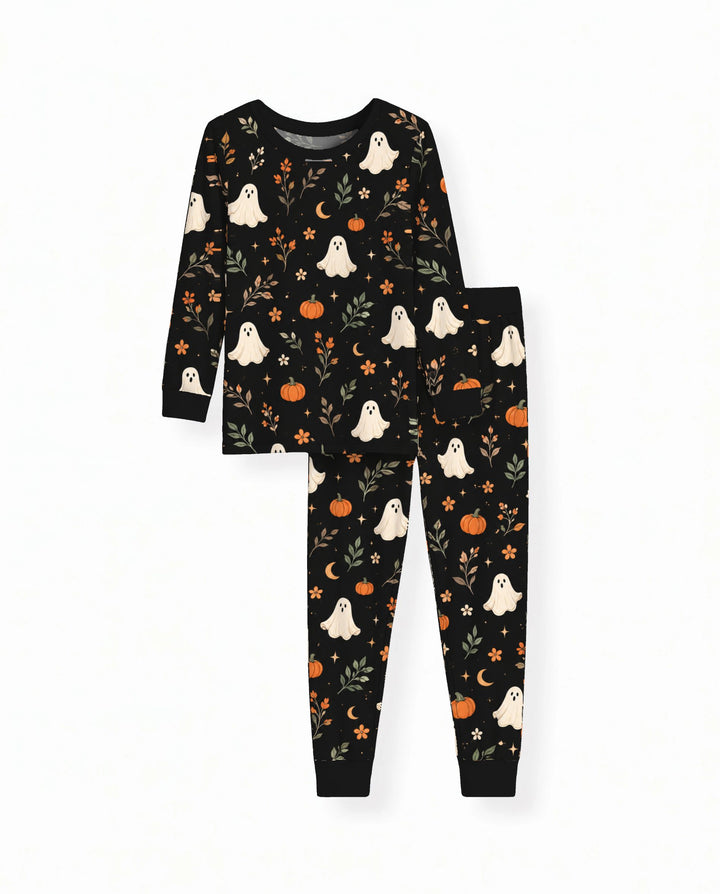 Autumn Ghost Botanical Bamboo Two Piece Long Sleeve Pajama Set