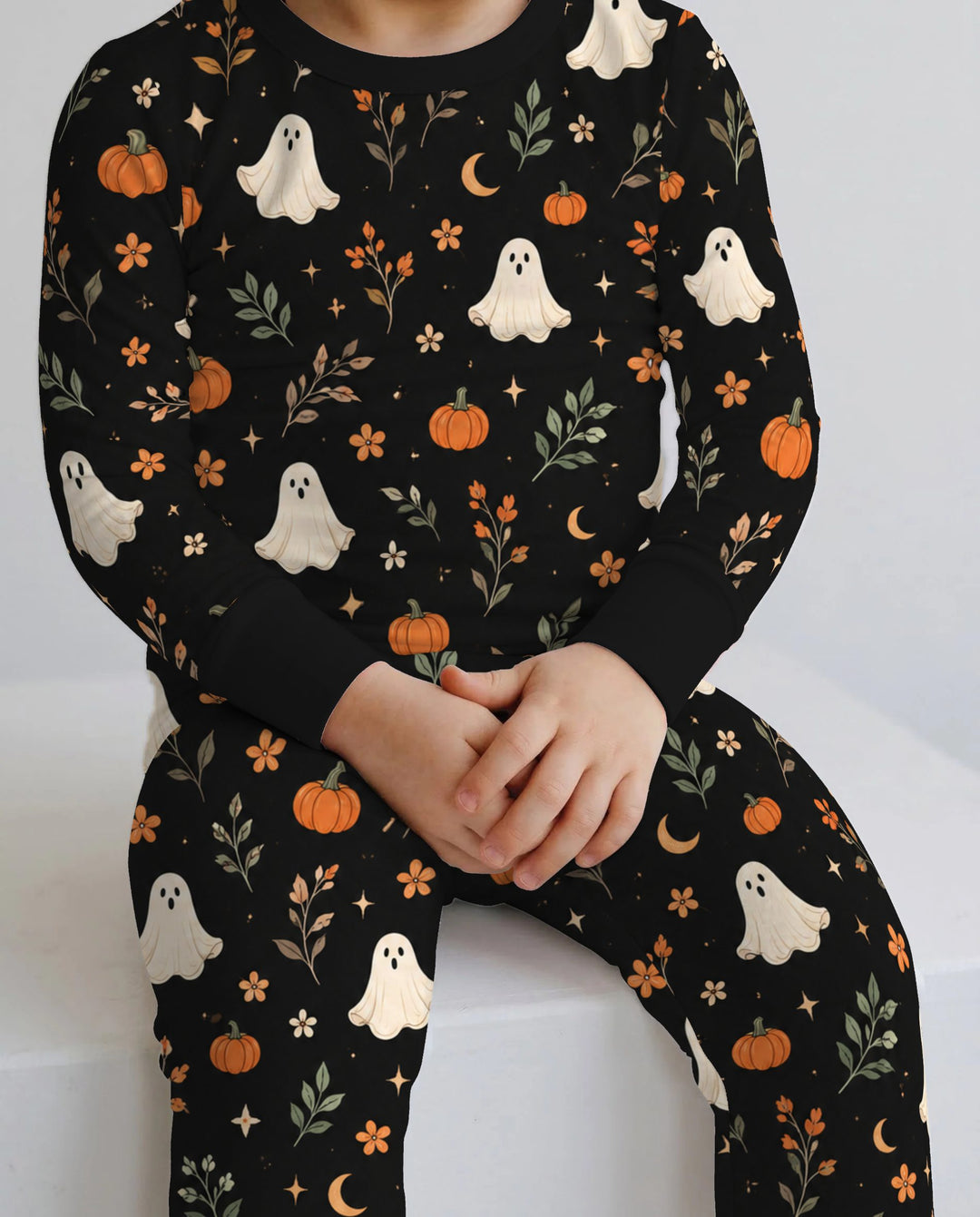 Autumn Ghost Botanical Bamboo Two Piece Long Sleeve Pajama Set