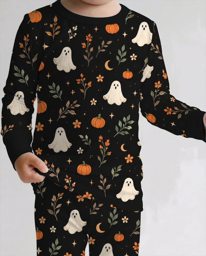 Autumn Ghost Botanical Bamboo Two Piece Long Sleeve Pajama Set