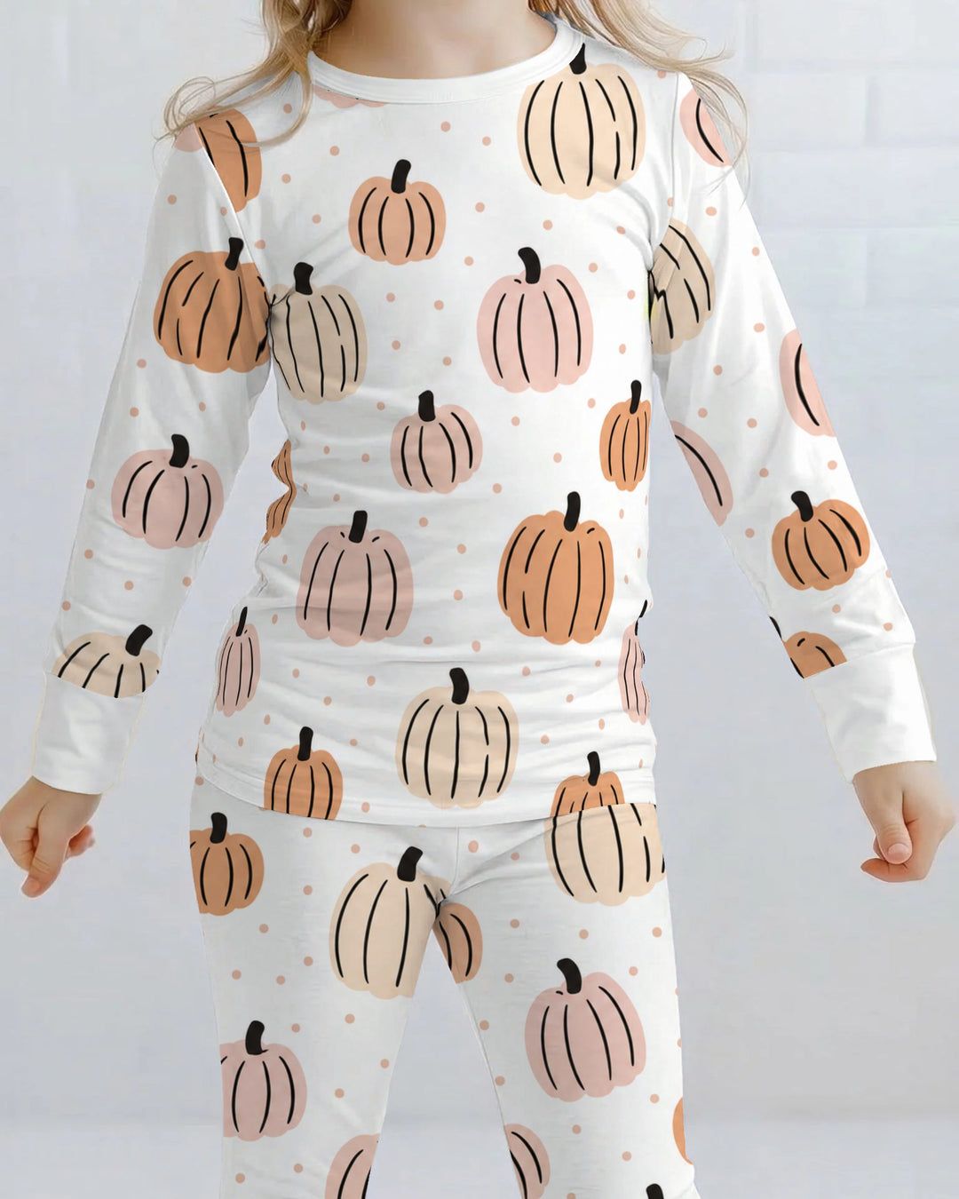 Blush Pumpkin Harvest Bamboo Two Piece Long Sleeve Pajama Set