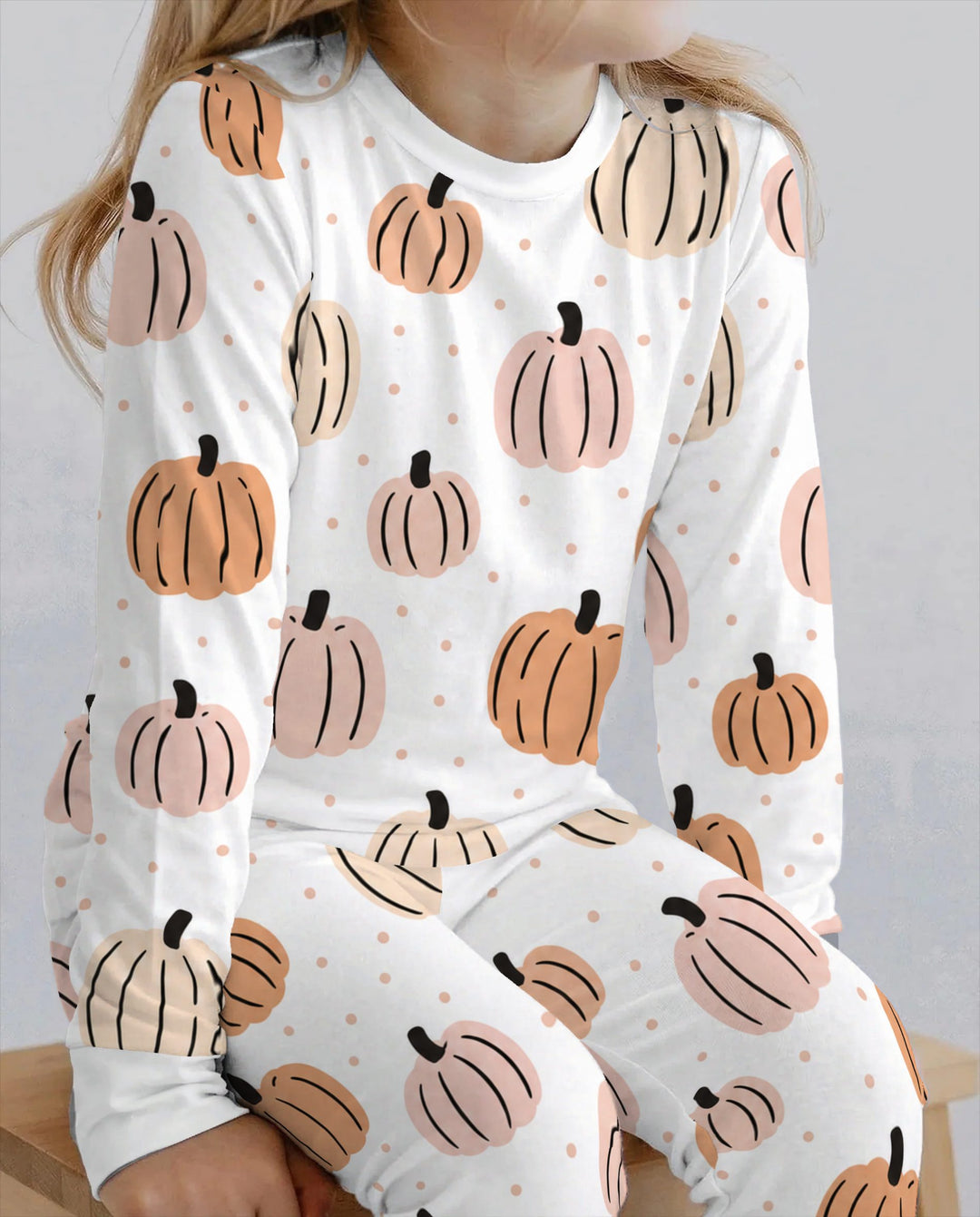 Blush Pumpkin Harvest Bamboo Two Piece Long Sleeve Pajama Set
