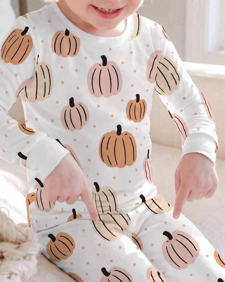 Blush Pumpkin Harvest Bamboo Two Piece Long Sleeve Pajama Set