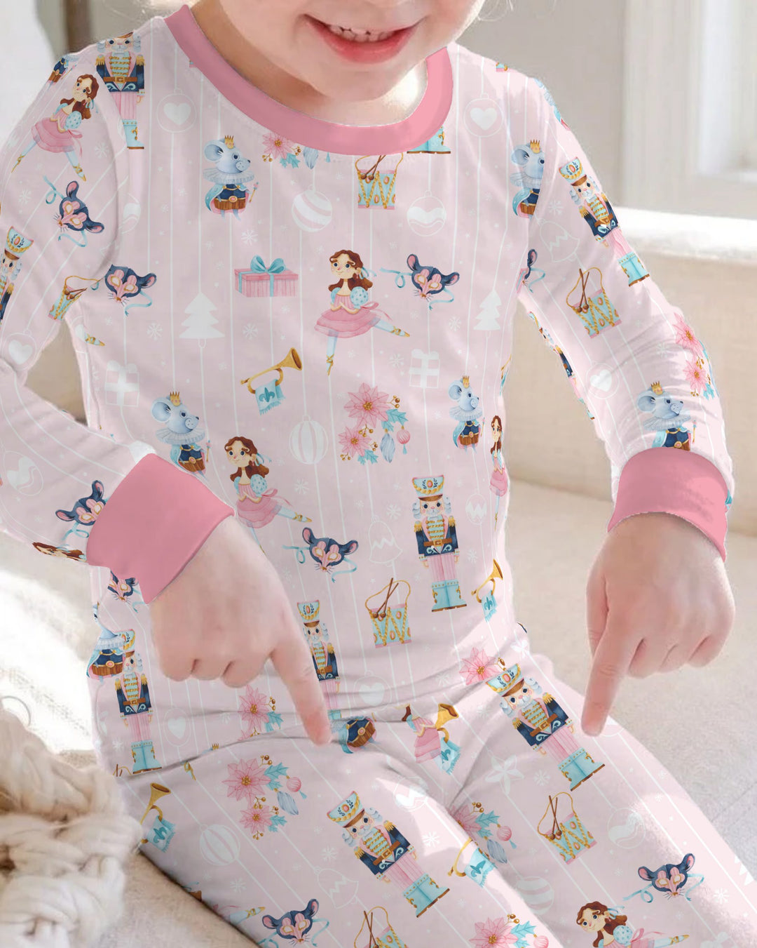 Sugar Plum Nutcracker Ballet Bamboo Two Piece Long Sleeve Pajama Set