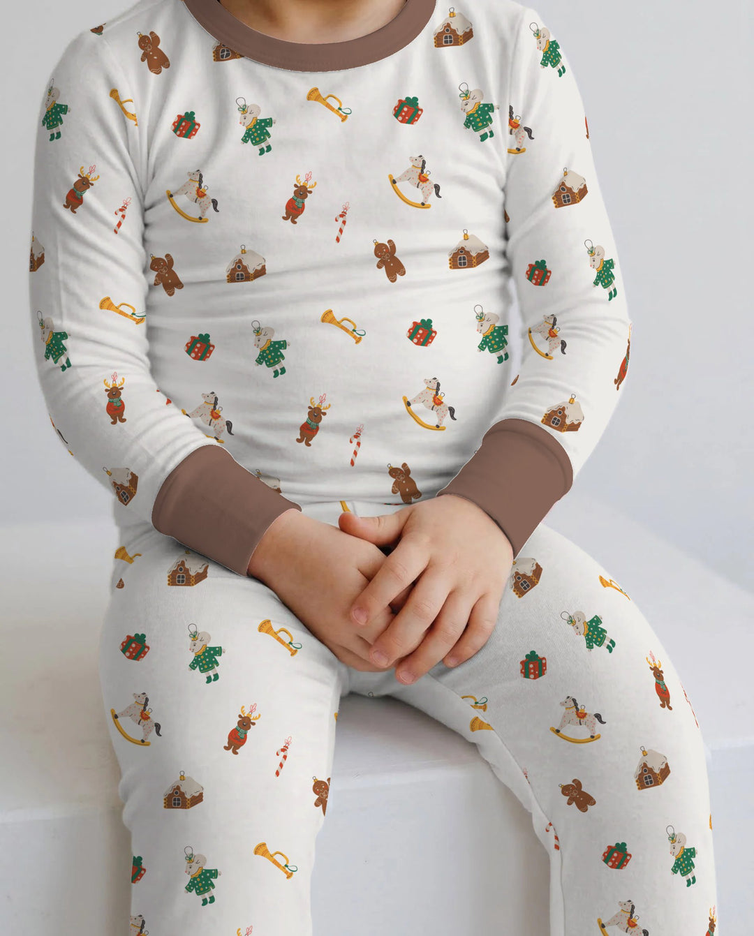Vintage Christmas Toy Parade Bamboo Two Piece Long Sleeve Pajama Set