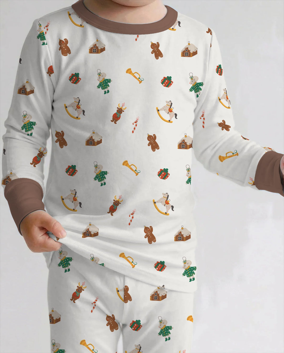 Vintage Christmas Toy Parade Bamboo Two Piece Long Sleeve Pajama Set