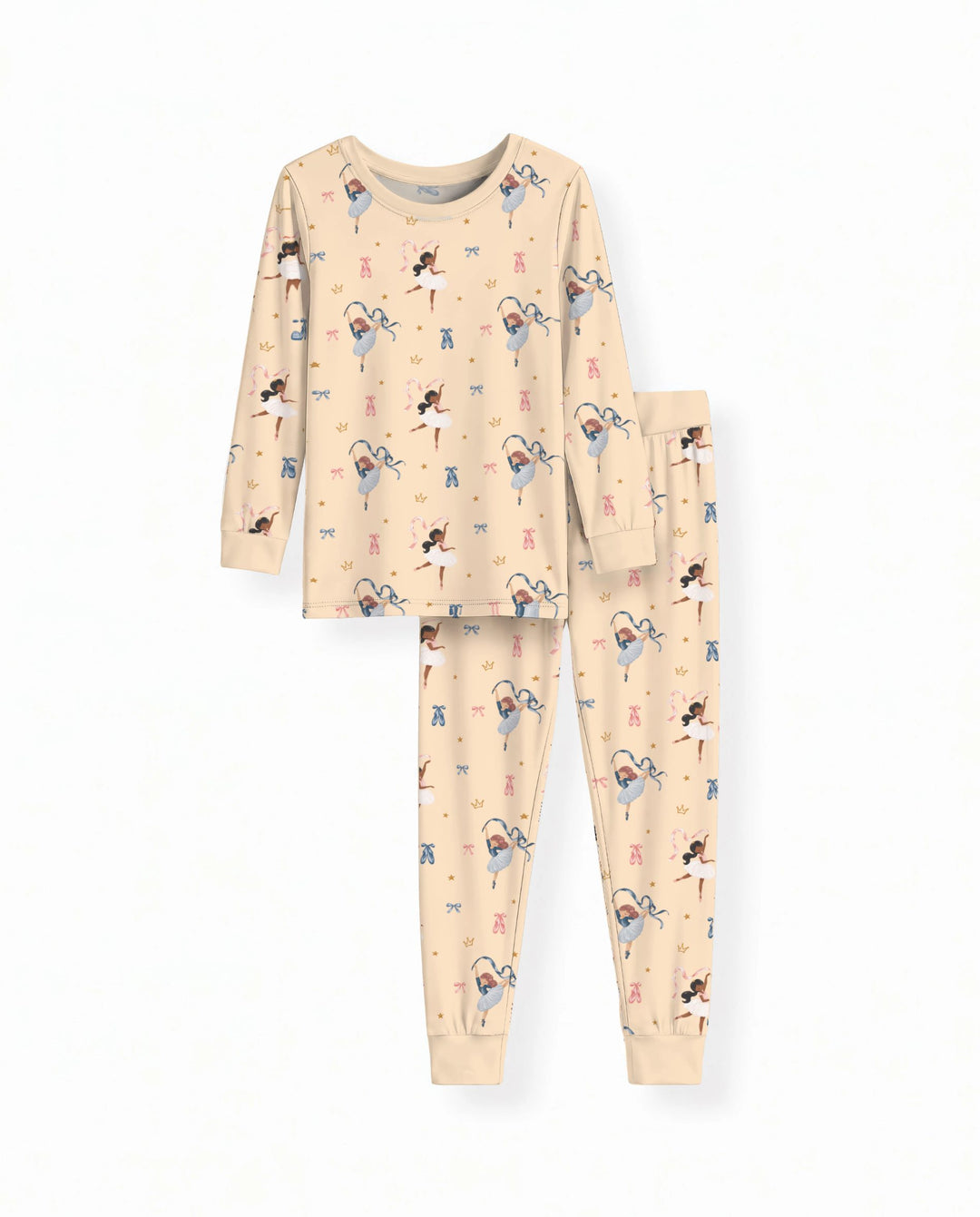 Sugar Plum Ballerina Christmas Bamboo Two Piece Long Sleeve Pajama Set