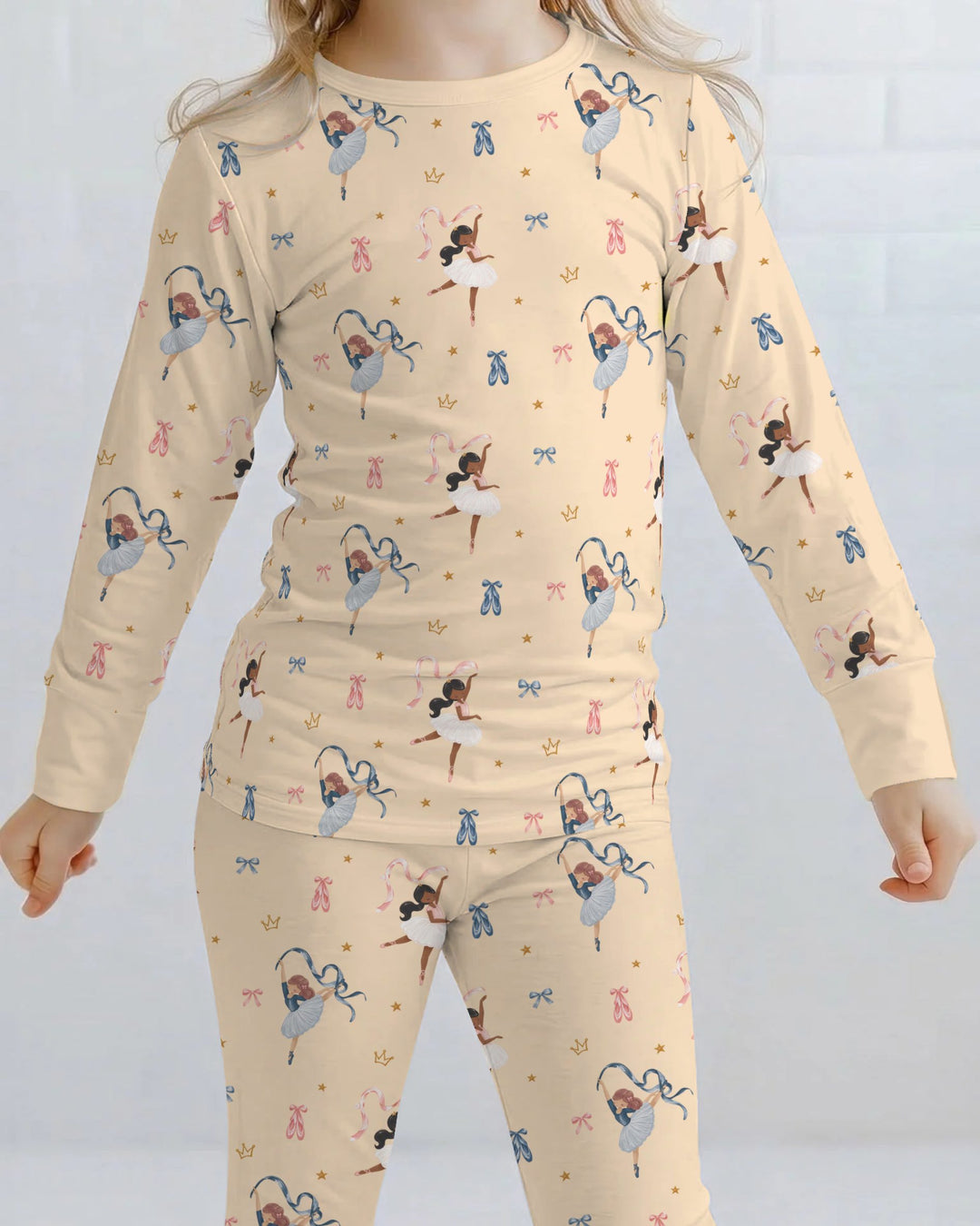 Sugar Plum Ballerina Christmas Bamboo Two Piece Long Sleeve Pajama Set