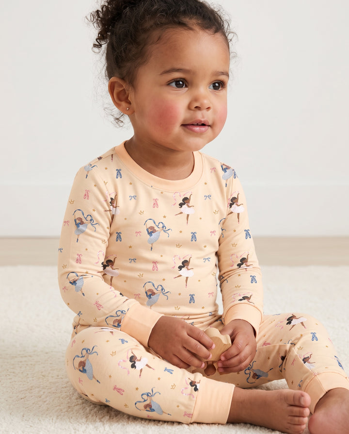 Sugar Plum Ballerina Christmas Bamboo Two Piece Long Sleeve Pajama Set