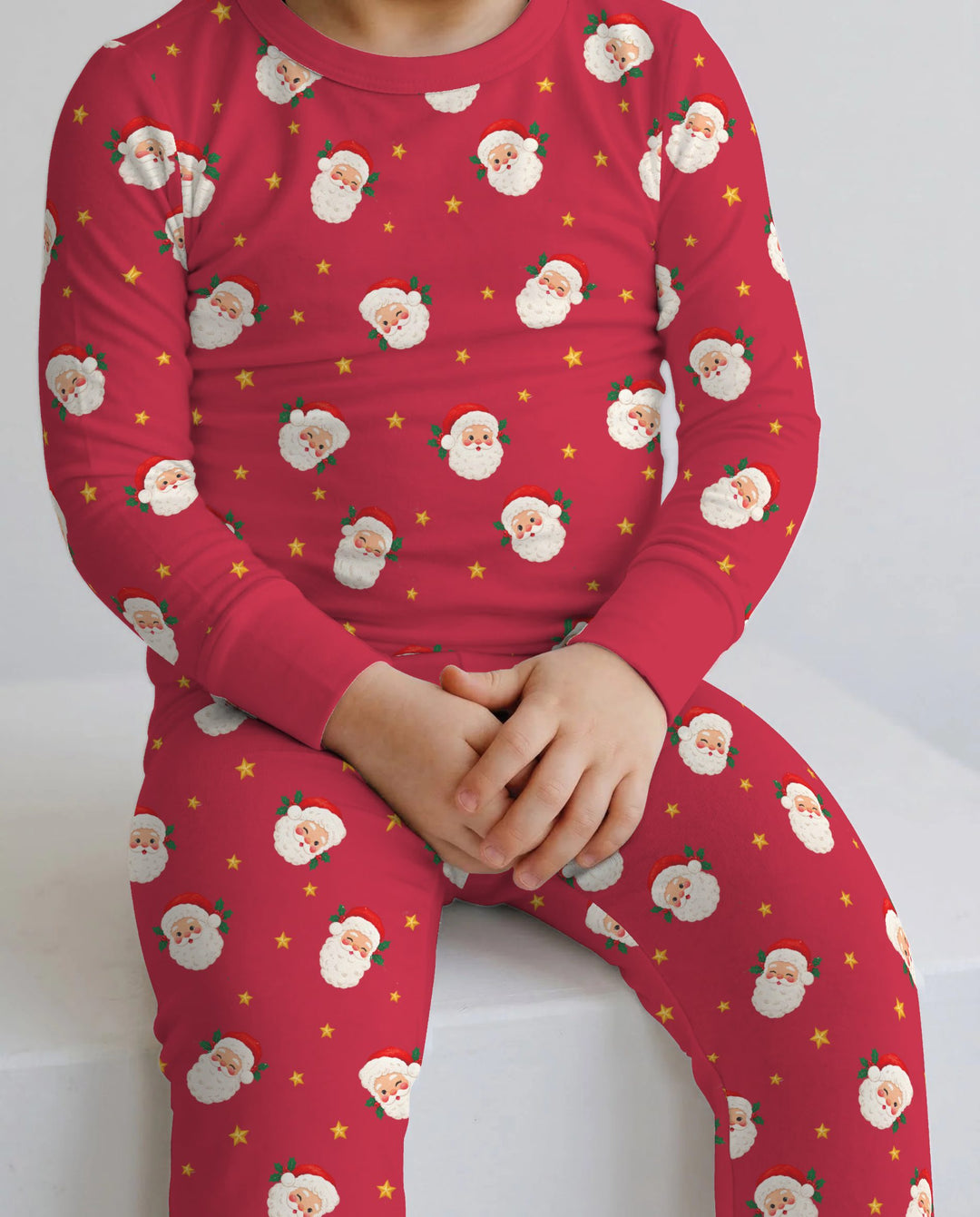 Jolly Santa Starry Christmas Bamboo Two Piece Long Sleeve Pajama Set
