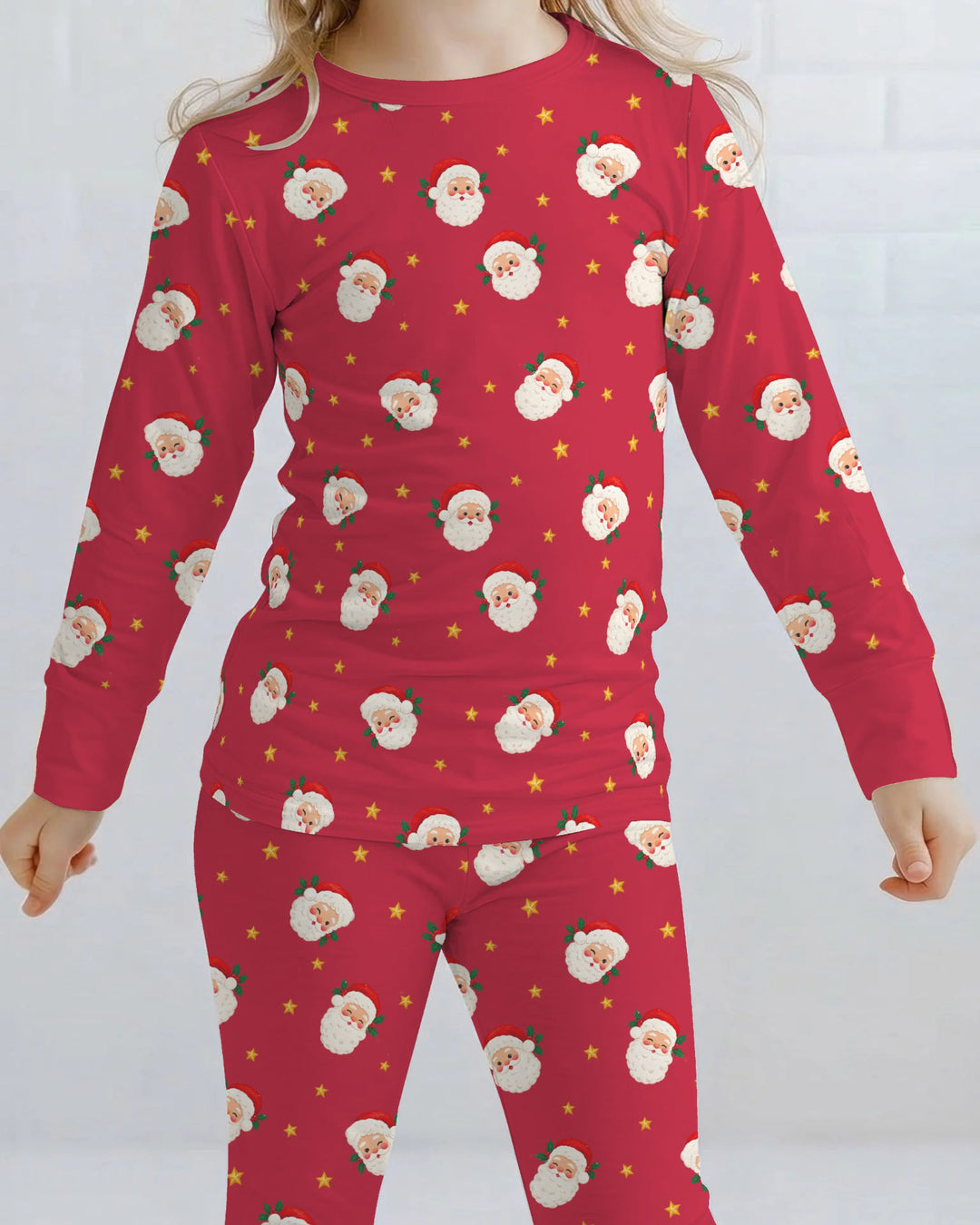 Jolly Santa Starry Christmas Bamboo Two Piece Long Sleeve Pajama Set