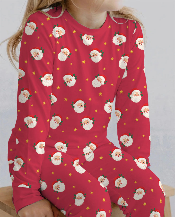 Jolly Santa Starry Christmas Bamboo Two Piece Long Sleeve Pajama Set