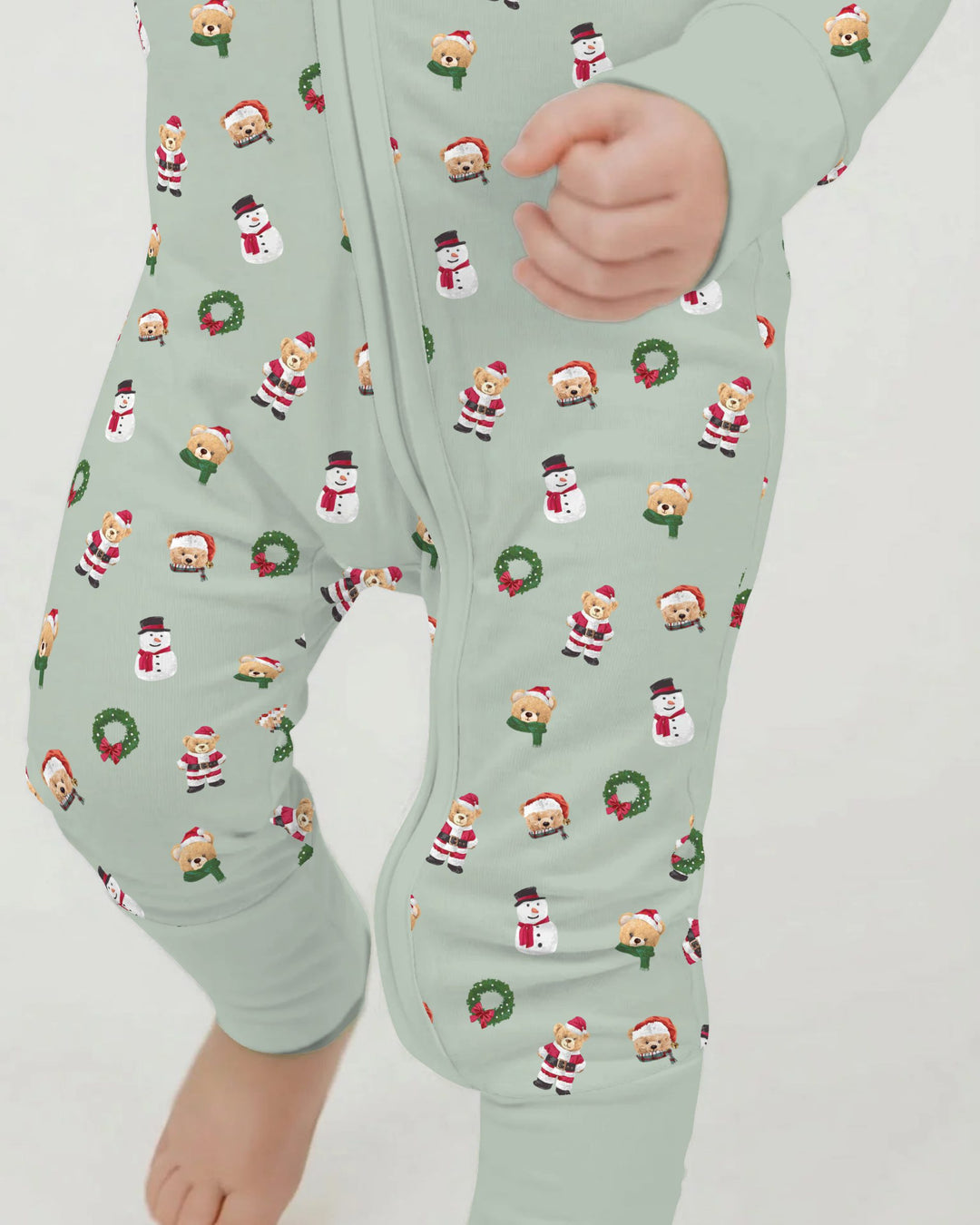 Christmas Teddy & Snowman Bamboo Convertible Zippy