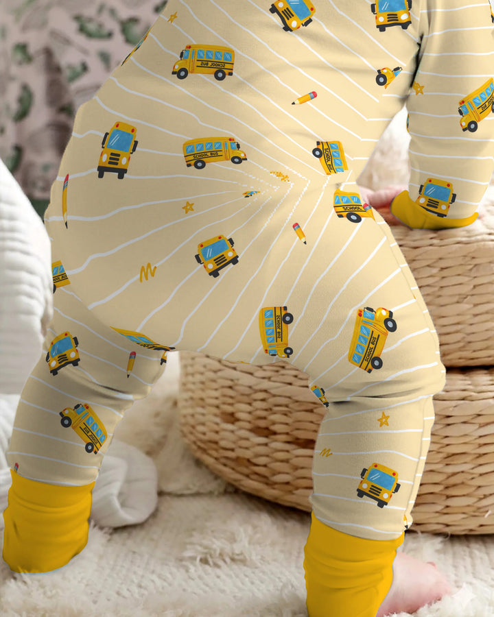 Back to School Bus Doodles Bamboo Convertible Zippy
