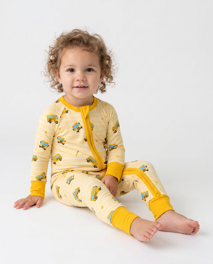 Back to School Bus Doodles Bamboo Convertible Zippy