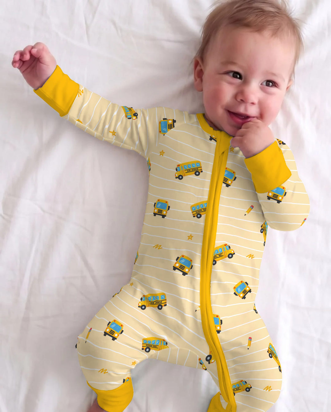 Back to School Bus Doodles Bamboo Convertible Zippy