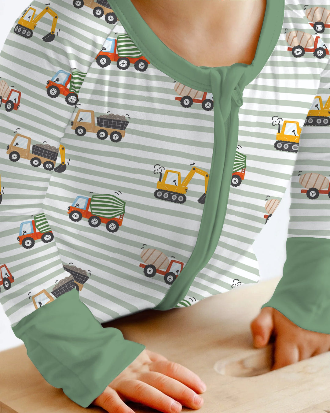 Busy Construction Truck Stripes Bamboo Convertible Zippy