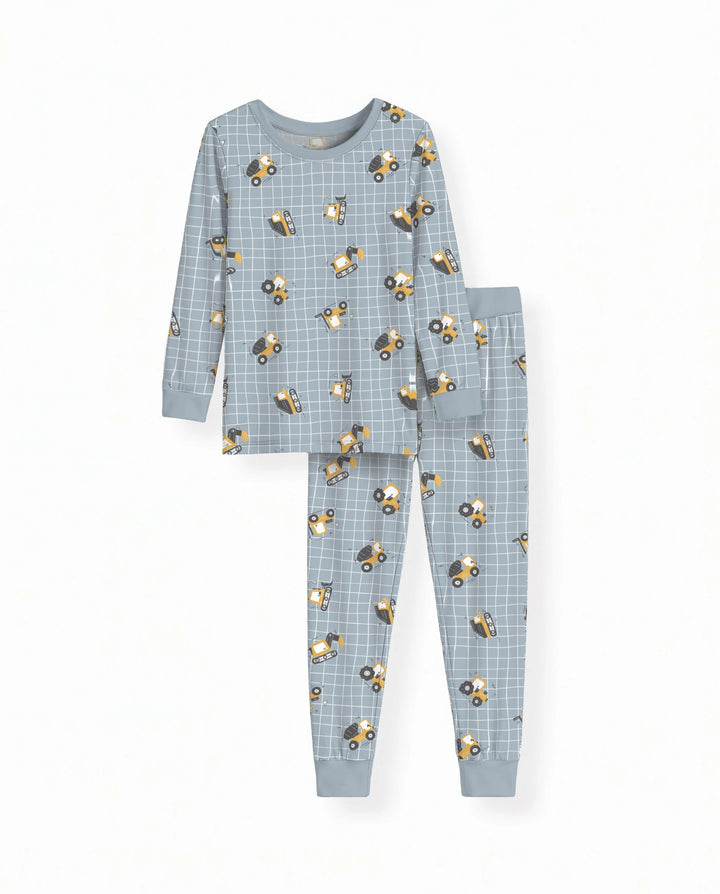 Little Builders Construction Crew Bamboo Two Piece Long Sleeve Pajama Set