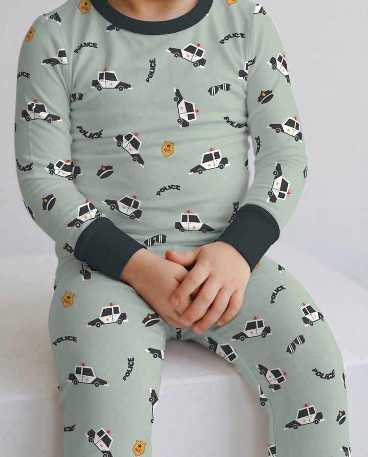 Little Police Patrol Bamboo Two Piece Long Sleeve Pajama Set