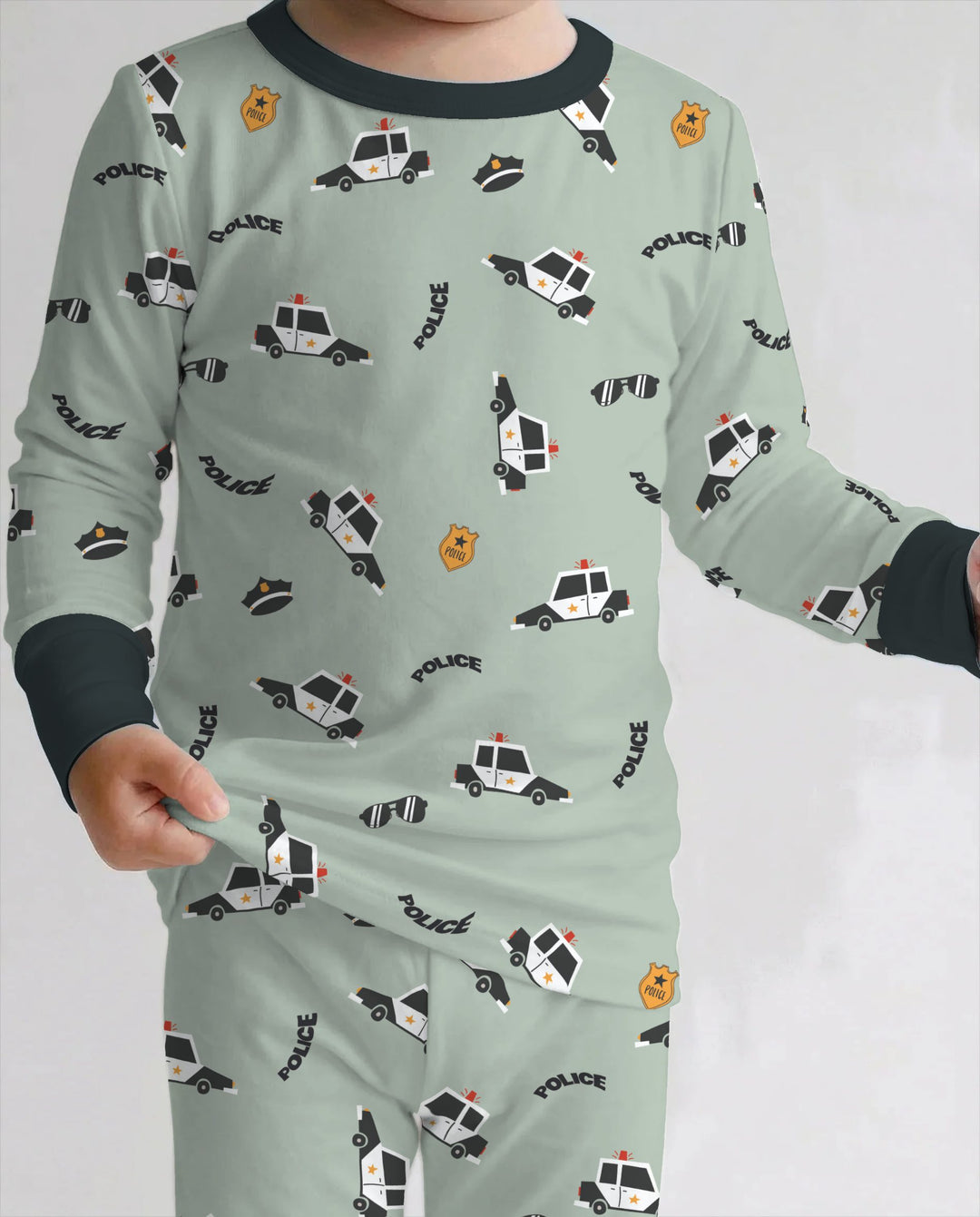 Little Police Patrol Bamboo Two Piece Long Sleeve Pajama Set